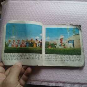 草原上的红花 朝鲜文彩色连环画
