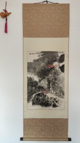 1136#新收老字画 辽宁名家衣惠春 山水条幅 整幅156*52＃画心67*43＃清代字画 民国书画 名家字画 书法 国画 回流