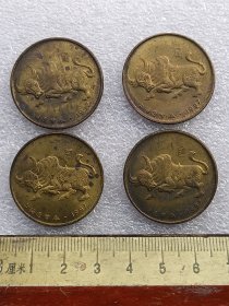 4枚一起出1997年上海造币厂牛年纪念章铜章