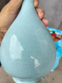 古玩旧藏钧窑玉壶春瓶