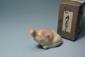 日本近代松乐烧亥猪香盒（全品）