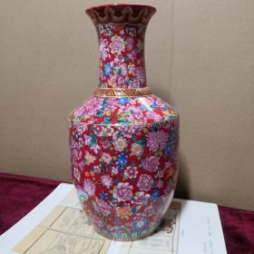 百花瓶，底10，口9，高29，腹15