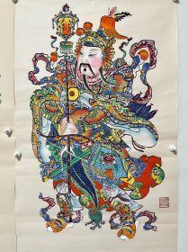 杨柳青年画 金瓜门神 八十年代印制（83×47.5cm）