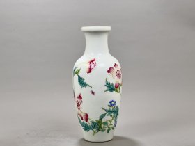 清雍正珐琅彩虞美人花卉纹赏瓶 古玩古董古瓷器老货收藏