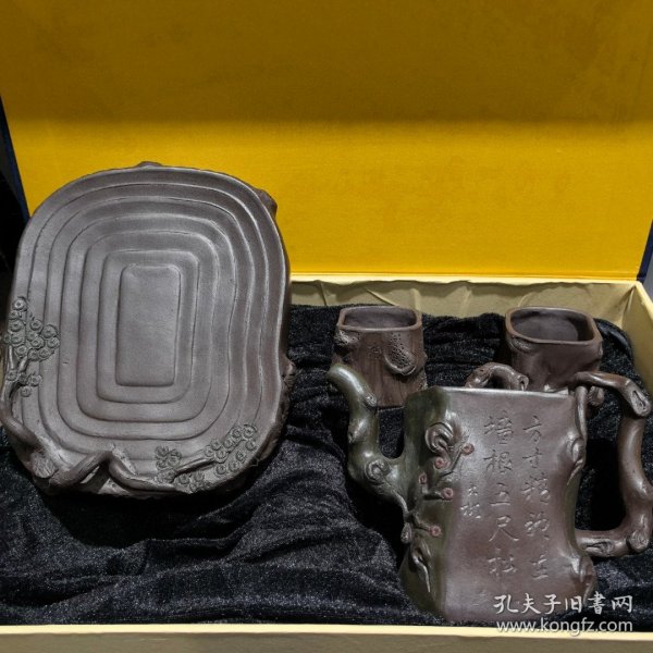 旧藏紫砂壶树桩套壶时大彬