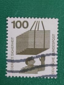 德国邮票 西德1971年防止事故- 吊起的货物 注意安全 1枚销