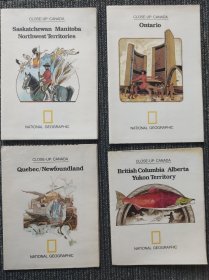 National Geographic国家地理杂志地图之1970年代Close-up Canada全套4张合售 加拿大分幅地图