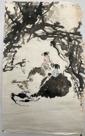 七十年代无款画   老画家工作室流出  拟李可染笔意