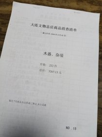 大连文物总店商品《木器、杂项》清查清单（1本222件）