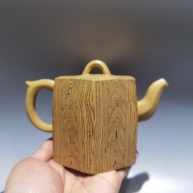 黄段泥紫砂壶 六方壶