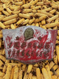 六九年八月【大海航行靠舵手】铝制挂牌，陕西敬制，全品完整无破损，物品实拍如图！