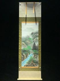 名家绢本绫裱  《桂仙山水》  装裱精美  惊燕带  双轴头完整  钤印  适合玄关  场馆会所及茶挂  3183