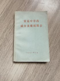 常见中草药成分及效用表