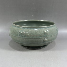 宋代汝窑开片笔洗（8.5×18cm）