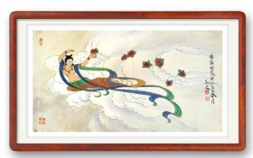 香满室 30×55宣纸软片未裱，装框图为效果图。 张谦原名张勇，字文进，号天东人，又号游心堂主。张宝珠先生入室弟子，早年随王炳龙老师学习花鸟。现为中国美术家协会会员，山东省美术家协会会员，山东画院画师，中国画创作研究院院聘画家，肥城市第九届十届政协委员。1968年生于山东肥城。2014年考入北京大学艺术学院中国画方向研究生班，就读于范扬工作室