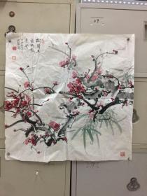 李珂钧老师国画作品——梅花图【真迹】其绘画师从中国美协原主席靳尚谊，后在岭南派大师关山月和于希宁先生的指导下，开始了对花鸟画的研究，主攻梅花和竹