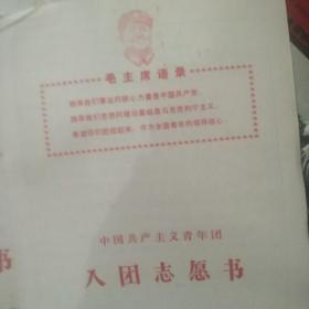 70年代毛主席头像 中国共产主义青年团入团志愿书 10本合售如图