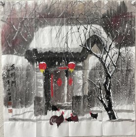 【终身保真字画】路海艇 68X68cm！   先后就读于国防大学政治学院、解放军艺术学院、天津美术学院。现为全国公安美术家协会理事，北京市公安文联书画专业委员会副主任，中国楹联学会会员、中华诗词学会会员