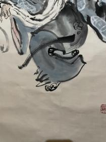 李翔龙画作（健美长寿）