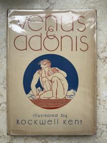 Venus and Adonis（莎士比亚《维纳斯与阿多尼斯》，1931年美国初版初印带书衣，Rockwell Kent插图，布面精装毛边本