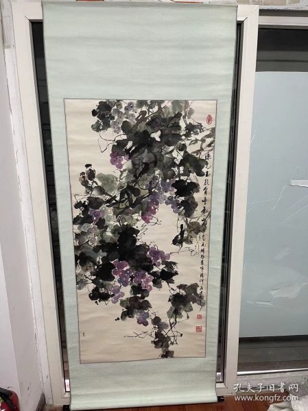 中式国画，水墨画，彩色画，花鸟画，尺寸79*195，陕西西安名人字画，马天锁，包邮（新疆，西藏，海南，内蒙除外），已裱，b1-49