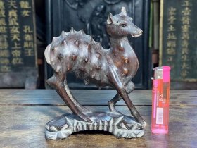 木雕“生财有鹿”文房摆件（不议价！）