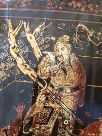 清代 漆器 画匾 人物 画工精彩 182*38.5cm