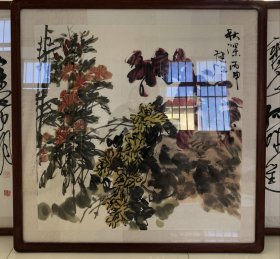 著名画家刘继红四尺斗方作品。68×68。保真。软片。 品相见图展示自定。顺丰快递。不带框。
