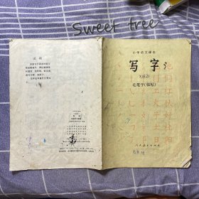 小学语文课本：写字（毛笔字）