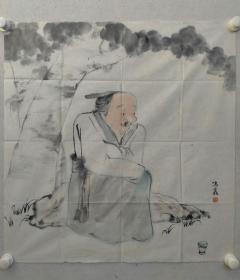 保真书画，苑鸣鑫人物画一幅67×64.5cm 软片，苑鸣鑫，女，中国美术家协会会员，国家机关美协理事，北京女画家协会会会员，xx书画研究院特聘画家。2000年考入解放军艺术学院美术系国画专业。2004年7月获文学学士学位。2006年，考入首都师范大学美术学院现代水墨专业研究生，师从刘进安先生，并获硕士学位。