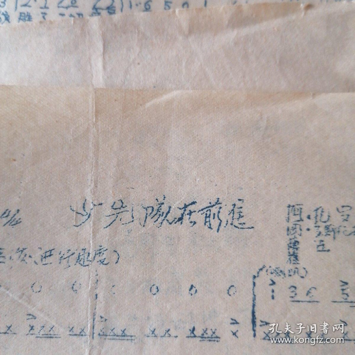 老乐谱，1956年，少年队在前进，原野里走一走，歌唱二郎山，勘探队之歌，小白船朝鲜童谣，牧童之歌，青年之歌，青年友谊圆舞曲，秋装陕北民歌