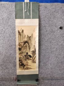 手绘绢本山水画轴，便宜卖了
