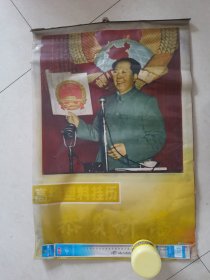 1994年高级塑料挂历，毛主席，纸页写日期，缺最后一张纸页