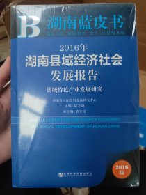 2016年湖南县域经济社会发展报告：县域特色产业发展研究