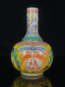 琉璃画珐琅小花瓶天球瓶
