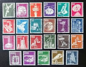 信254德国1975-1982年邮票 工业技术 科技进步 卫星 航天飞机 轮船 雷达等 23全 原胶 上品盖销,2015斯科特目录12.6美元