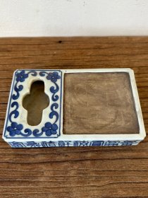 清代青花砚台，全品完好