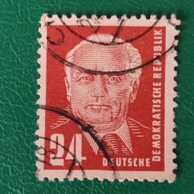 德国邮票 东德 1953年皮克总统 1枚 销