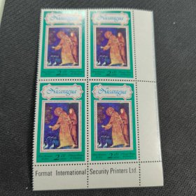 A524尼加拉瓜邮票1978年圣诞节绘画邮票 敕封弗朗西斯库教徒称号 新 四方联 如图