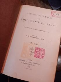 THE BRITISH JOURNAL CHILDREN'S DISEASES 1933年1-12月 （南满洲时期大连医院藏书）