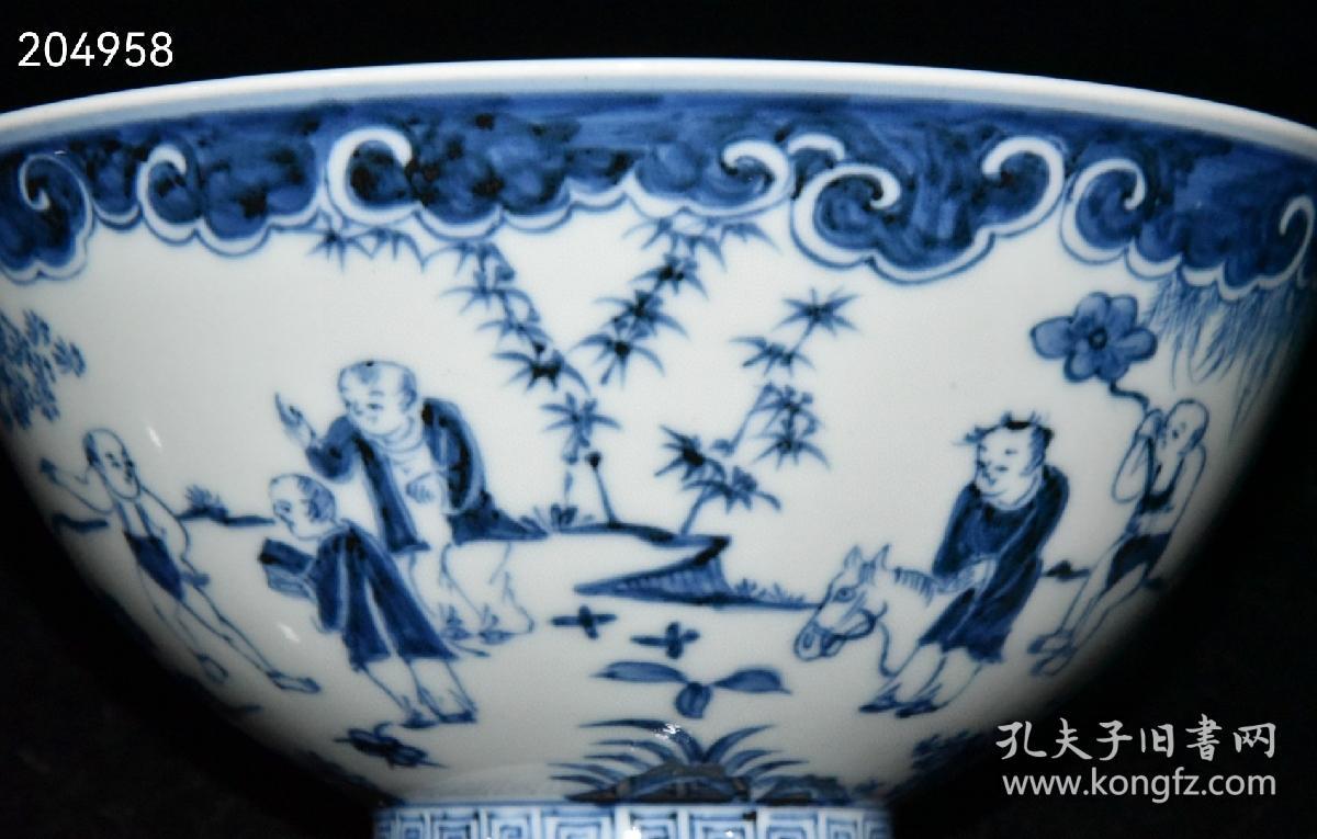 珍藏明代宣德青花婴戏图碗