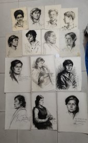 重庆著名画家 曾昕 七八十年代素描一批一共135张打包合售（保真出售）