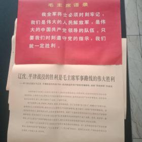 辽沈，平津战役的胜利，是毛主席军事路线的伟大胜利。（学习毛主席关于辽沈，平津战役的作战方针，批判林彪的资产阶级军事路线，剥掉常胜将军的画皮。）