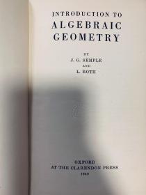 Introduction to algebraic geometry 线装