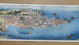 40年代青岛手绘地图 邮简