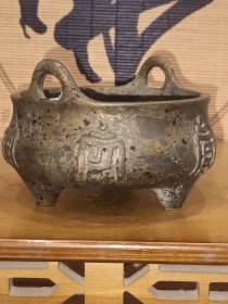 古董 古玩收藏 铜器 铜香炉 传世铜炉 回流铜香炉 纯铜香炉 长13厘米,宽13厘米,高8.5厘米,重量2斤
