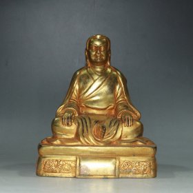 黄铜镀金罗汉佛摆件
