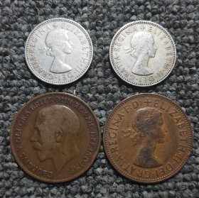 英国铜镍4枚