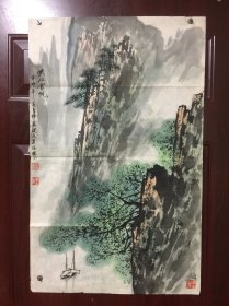 李锋山水国画作品《峡江云帆》重名的画家很多，个人倾向于山东画家李锋【李锋，字步云，祖籍山东邹平，1970年生于济南，师承著名画家张登堂先生。山东工艺美术学院毕业，进修于山东艺术学院张志民高研班。 现为张登堂艺术研究会理事，山东画院青年画院院聘画家，山东省美术家协会会员，中国国画院山水创作部主任（山东分部），山东当代书画院副秘书长。】