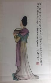 莫仲予《续丽人行图咏》临唐永泰公主墓宫女壁画，有多美只能在画中宫女和诗词中去领会（莫仲予，1915年生，广东新会人）